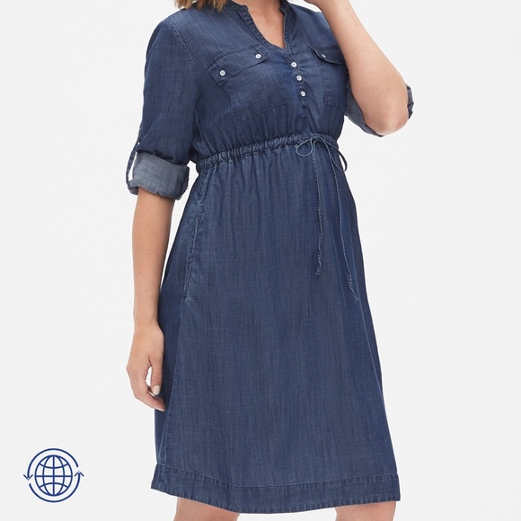 GAP Maternity Denim Dress (tencel lyocell) - Picture 2 of 7